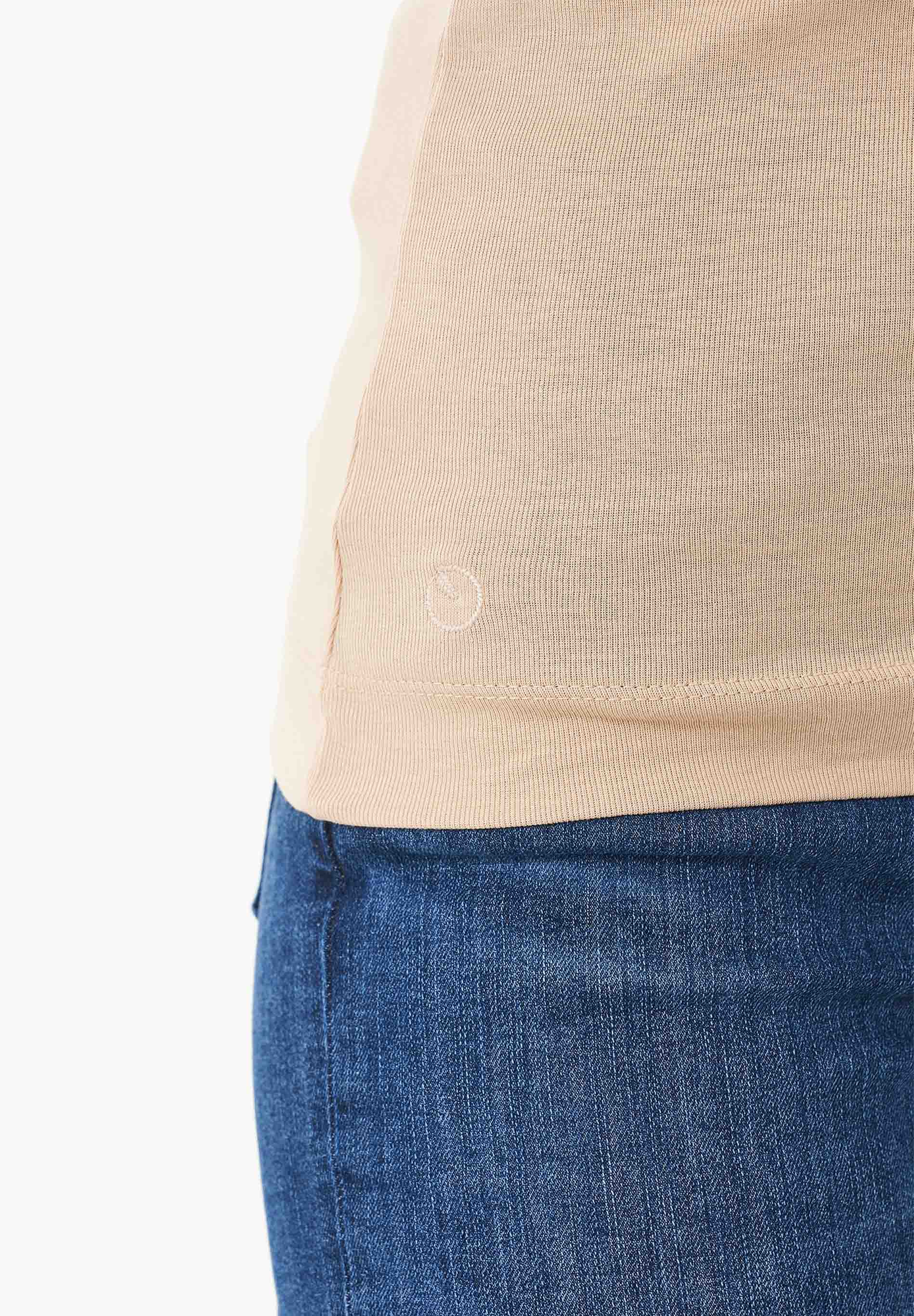 Ribbed Sleeveless Top in Organic Cotton in beige (spaghetti strap) - Ecomarket.com