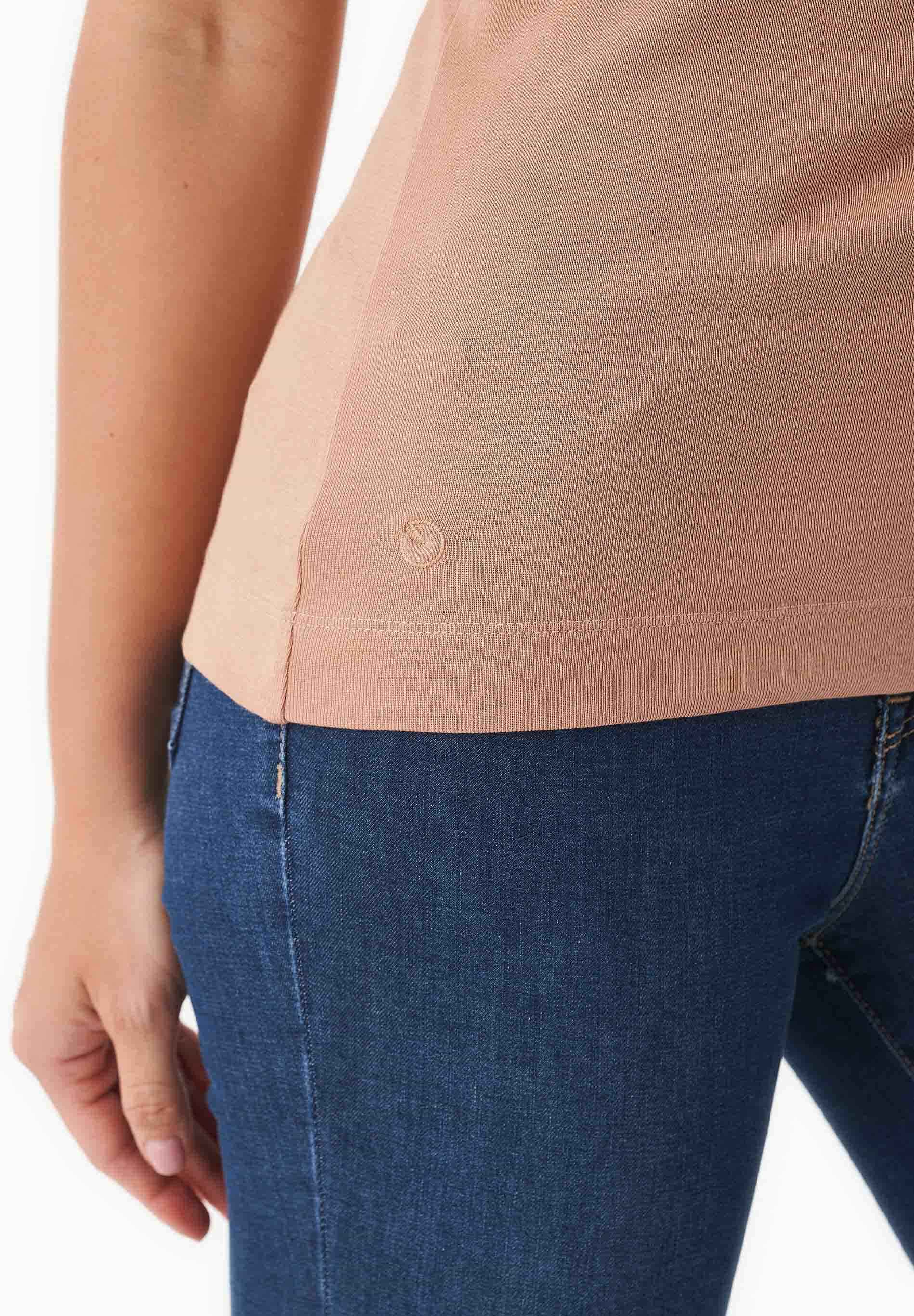 Ribbed Sleeveless Top in Organic Cotton in tan (spaghetti strap) - Ecomarket.com