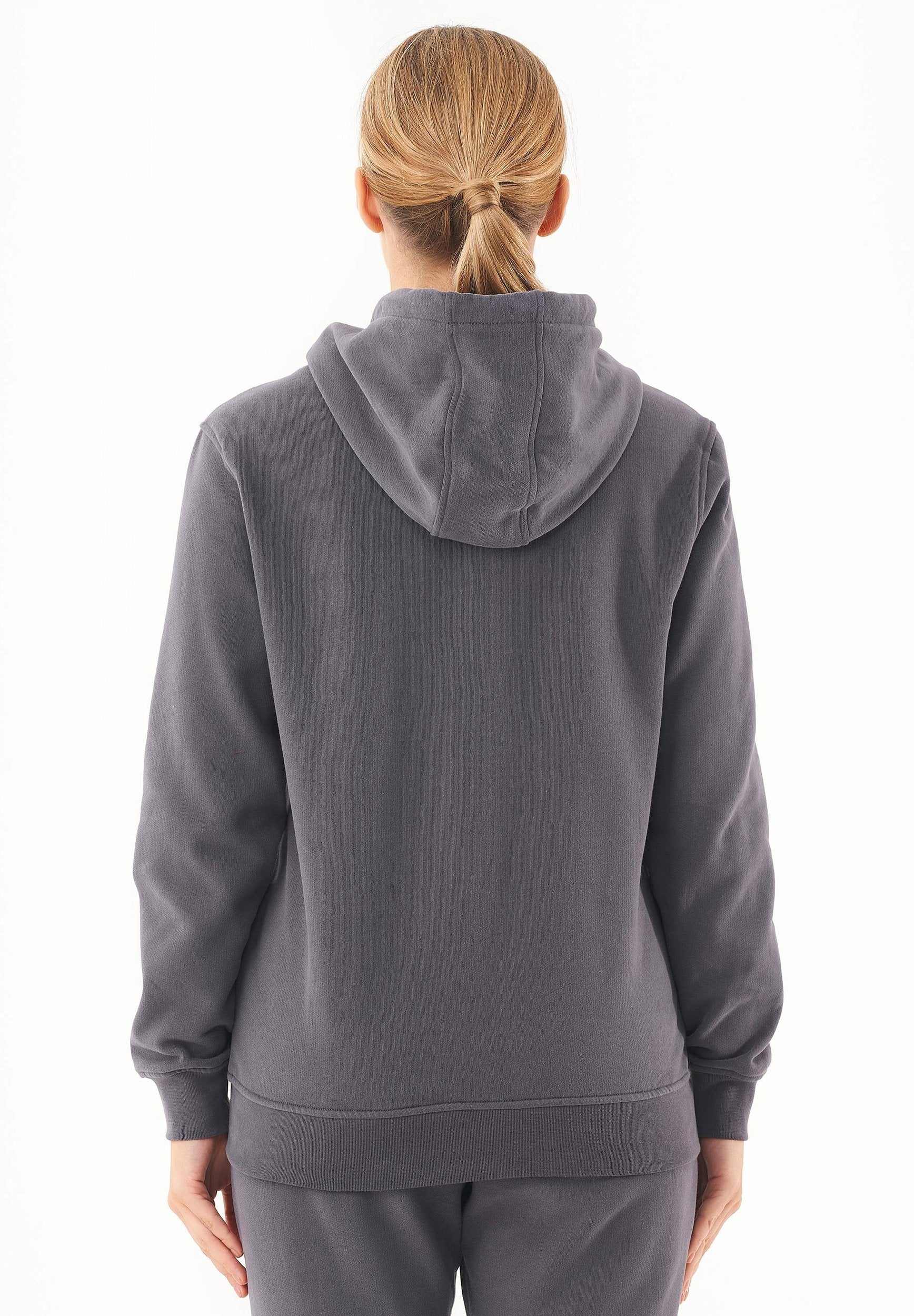 Soft Touch Zip Hoodie in 100% carbon-brushed Organic Cotton in intense grey - Ecomarket.com