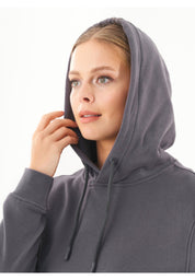 Soft Touch Sweat Hoodie in 100% carbon-brushed Organic Cotton in intense grey - Ecomarket.com