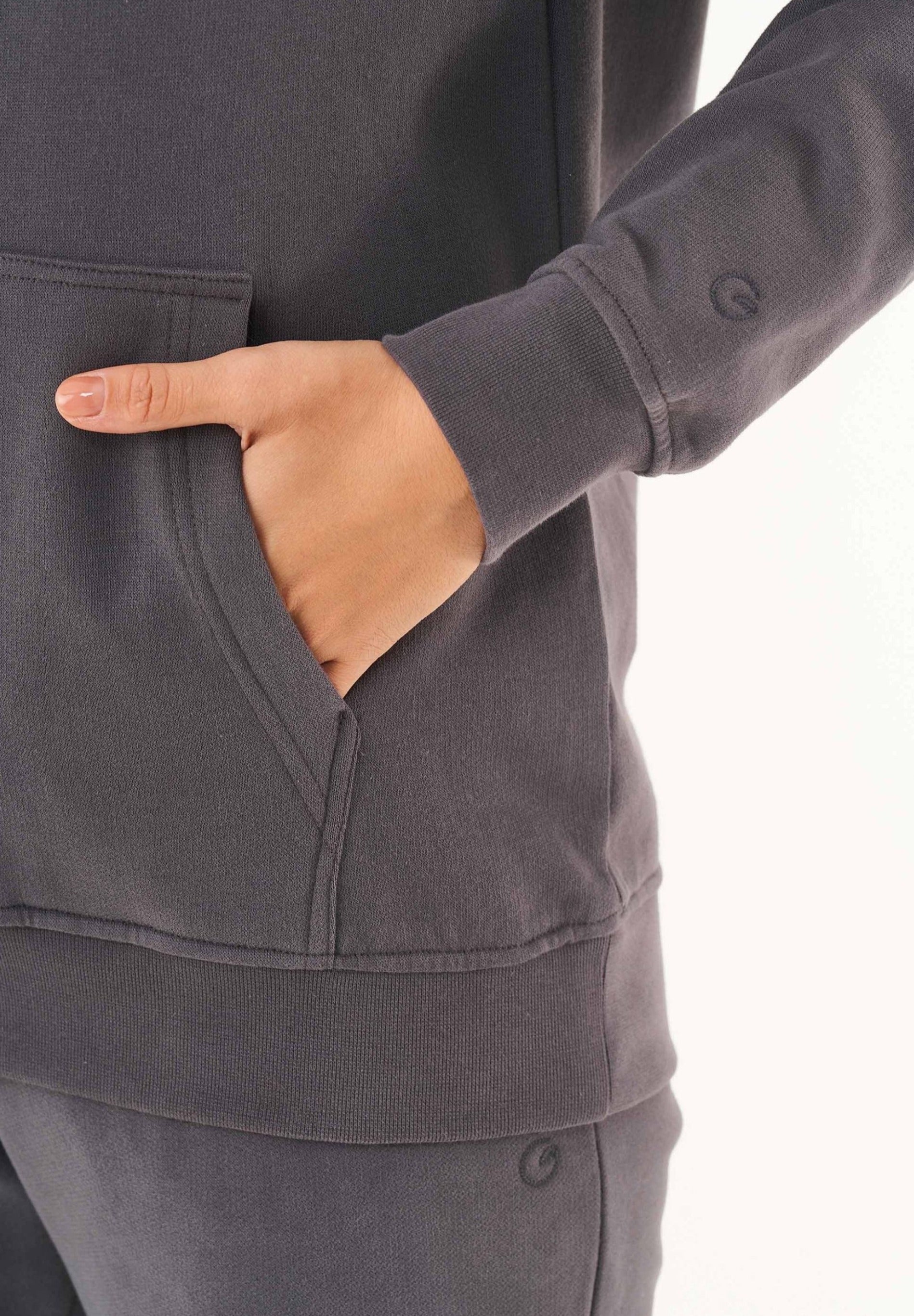 Soft Touch Sweat Hoodie in 100% carbon-brushed Organic Cotton in intense grey - Ecomarket.com