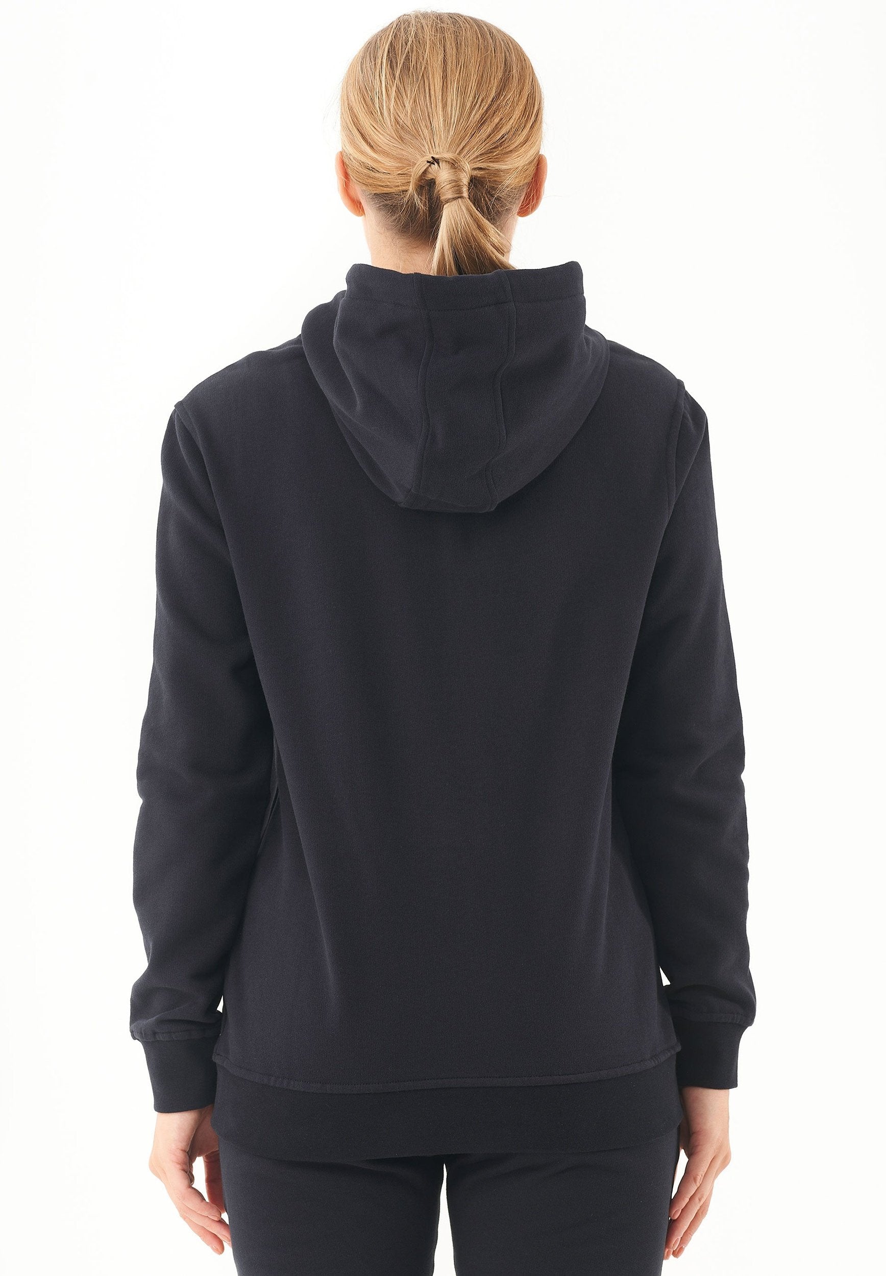 Soft Touch Sweat Hoodie in 100% carbon-brushed Organic Cotton in black - Ecomarket.com