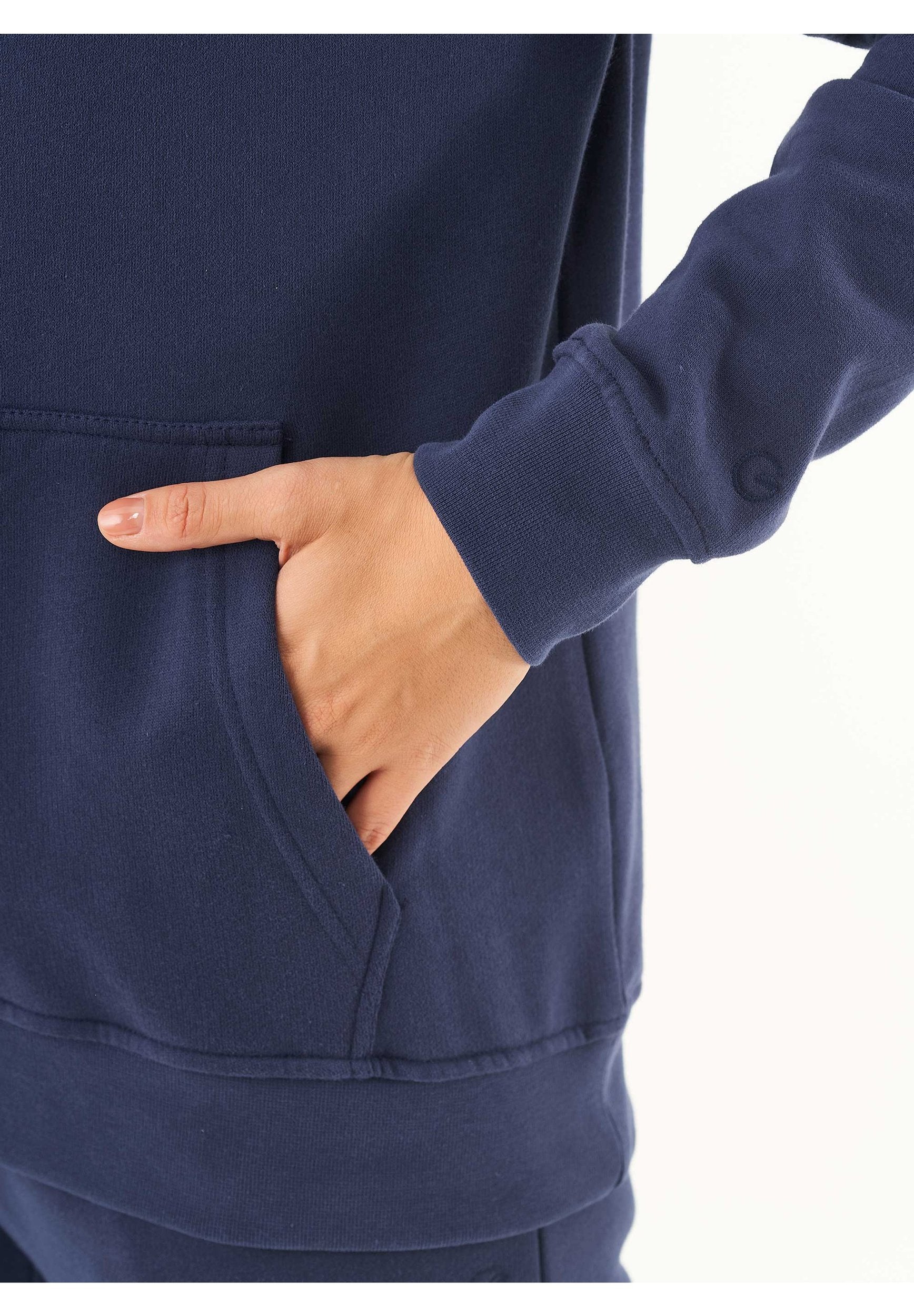 Soft Touch Sweat Hoodie in 100% carbon-brushed Organic Cotton in navy - Ecomarket.com