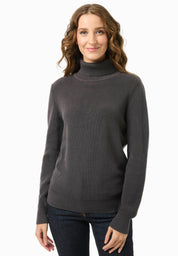Organic cotton turtleneck sweater in anthracite - Ecomarket.com