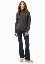Organic cotton turtleneck sweater in anthracite - Ecomarket.com