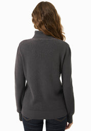 Organic cotton turtleneck sweater in anthracite - Ecomarket.com