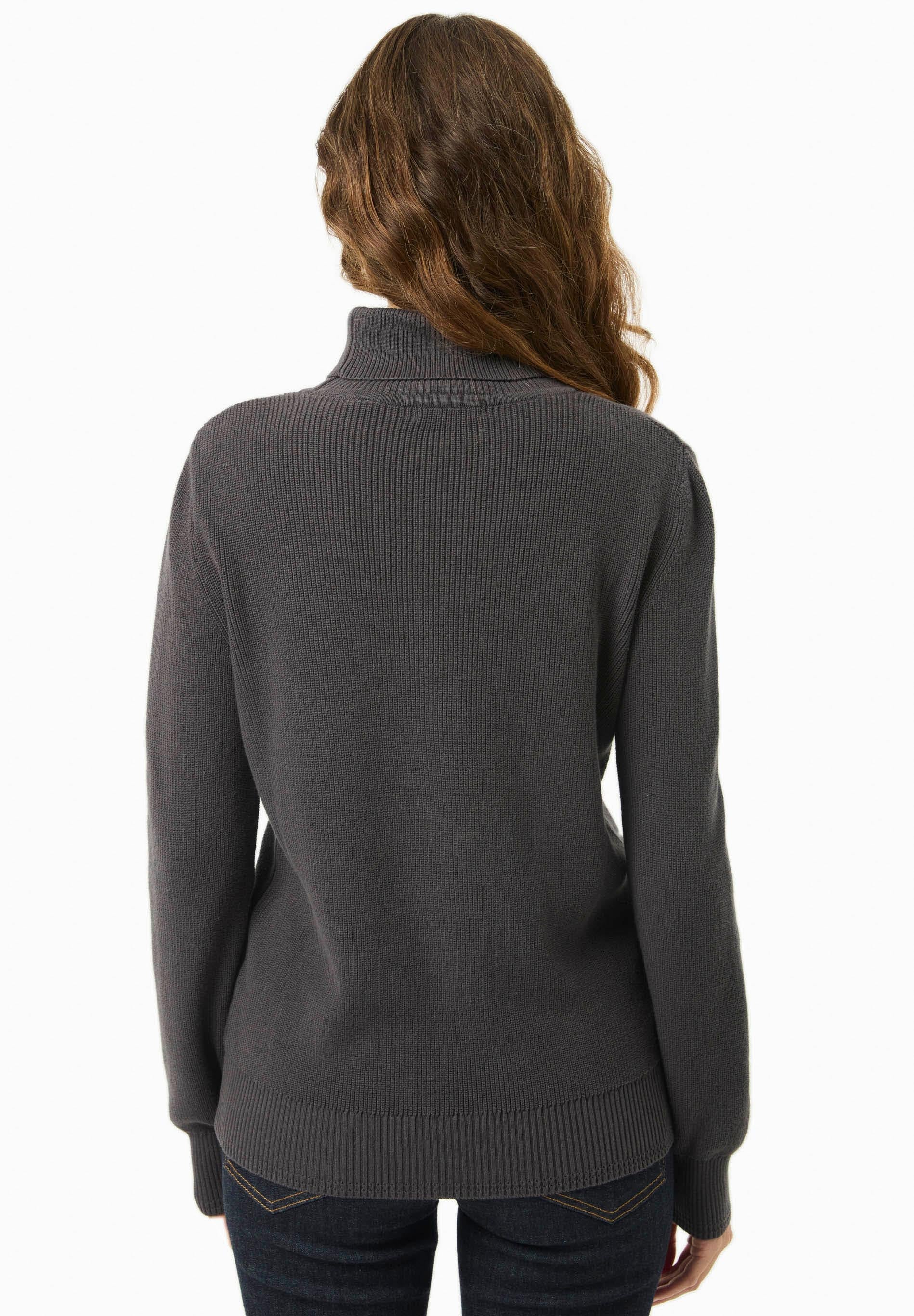 Organic cotton turtleneck sweater in anthracite - Ecomarket.com