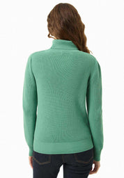 Organic cotton turtleneck sweater in leaf green - Ecomarket.com