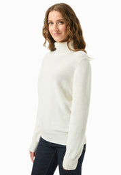 Organic cotton turtleneck sweater in off white - Ecomarket.com