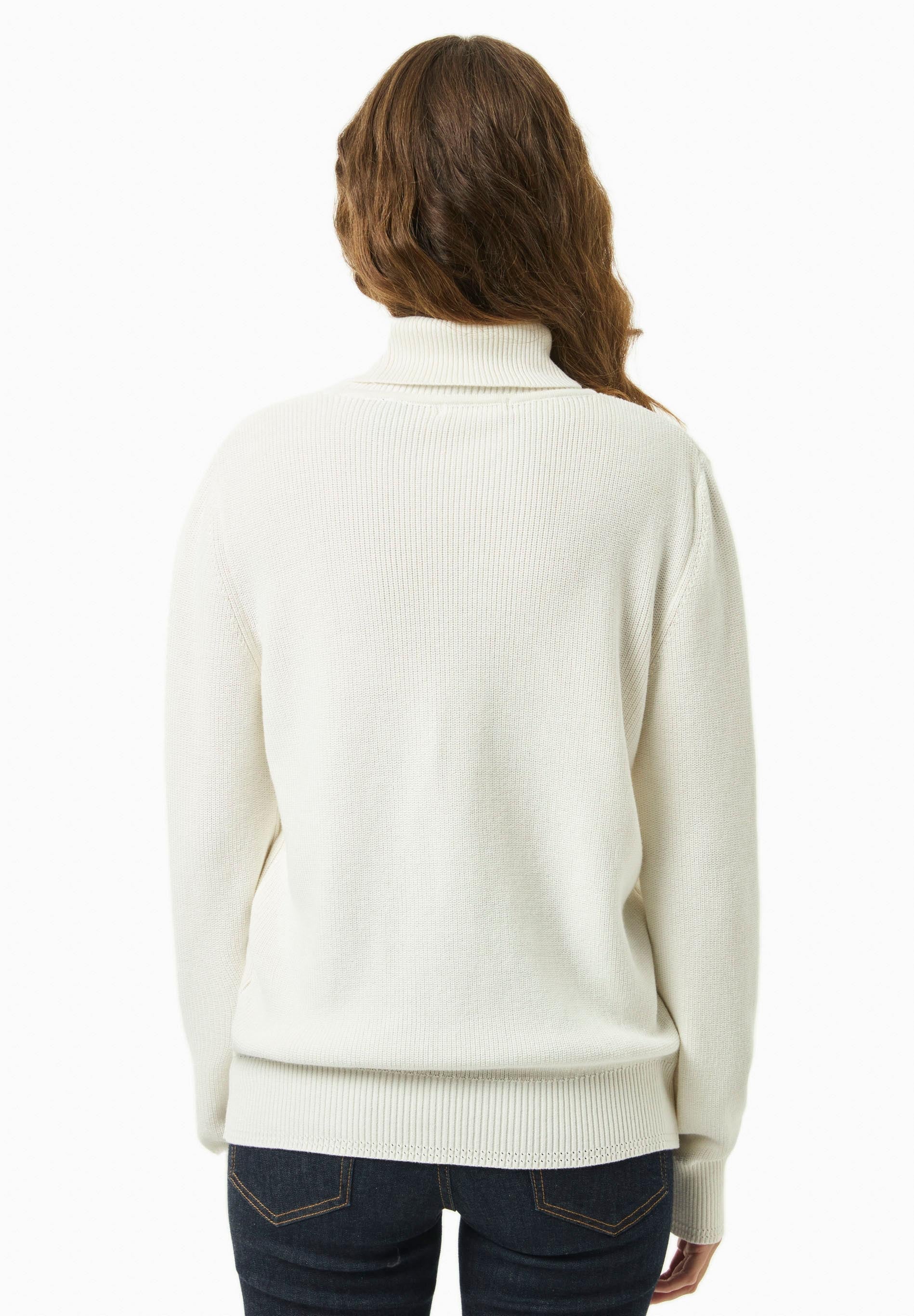 Organic cotton turtleneck sweater in off white - Ecomarket.com