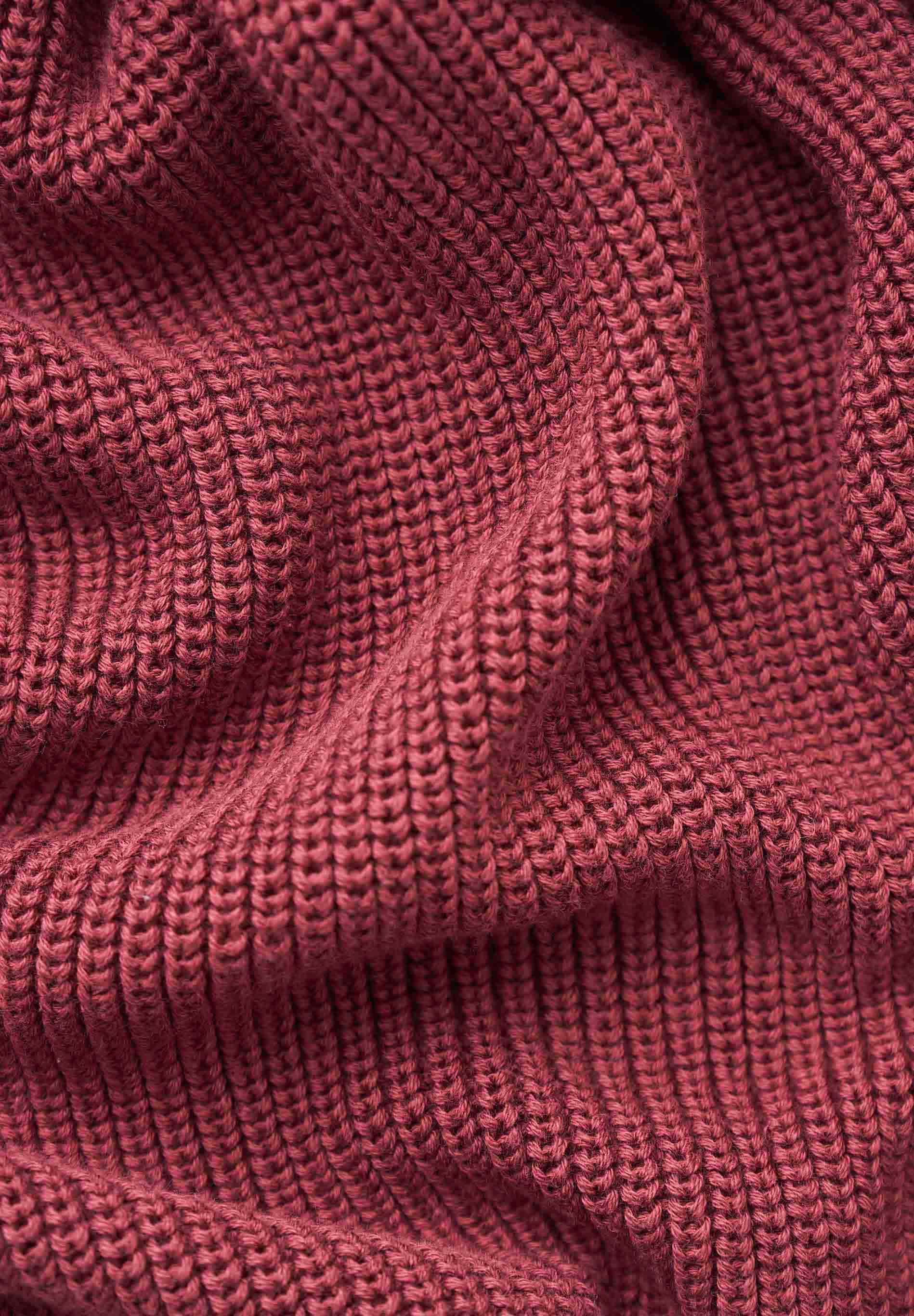 Organic cotton turtleneck sweater in syriah red - Ecomarket.com