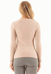 Long-Sleeved Shirt in LENZING™ ECOVERO™ Jersey in beige - Ecomarket.com
