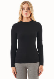 Long-Sleeved Shirt in LENZING™ ECOVERO™ Jersey in black - Ecomarket.com