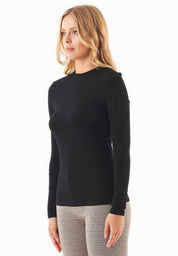 Long-Sleeved Shirt in LENZING™ ECOVERO™ Jersey in black - Ecomarket.com