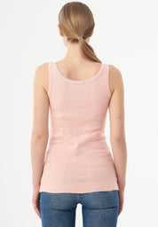Ribbed Sleeveless Top in Organic Cotton in pink (thin strap) - Ecomarket.com