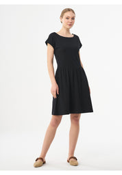 Slub Jersey Dress in 100% Organic Cotton in black - Ecomarket.com
