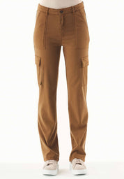 Cargo pants made from TENCEL™ Lyocell and organic cotton in brown - Ecomarket.com