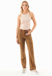 Cargo pants made from TENCEL™ Lyocell and organic cotton in brown - Ecomarket.com