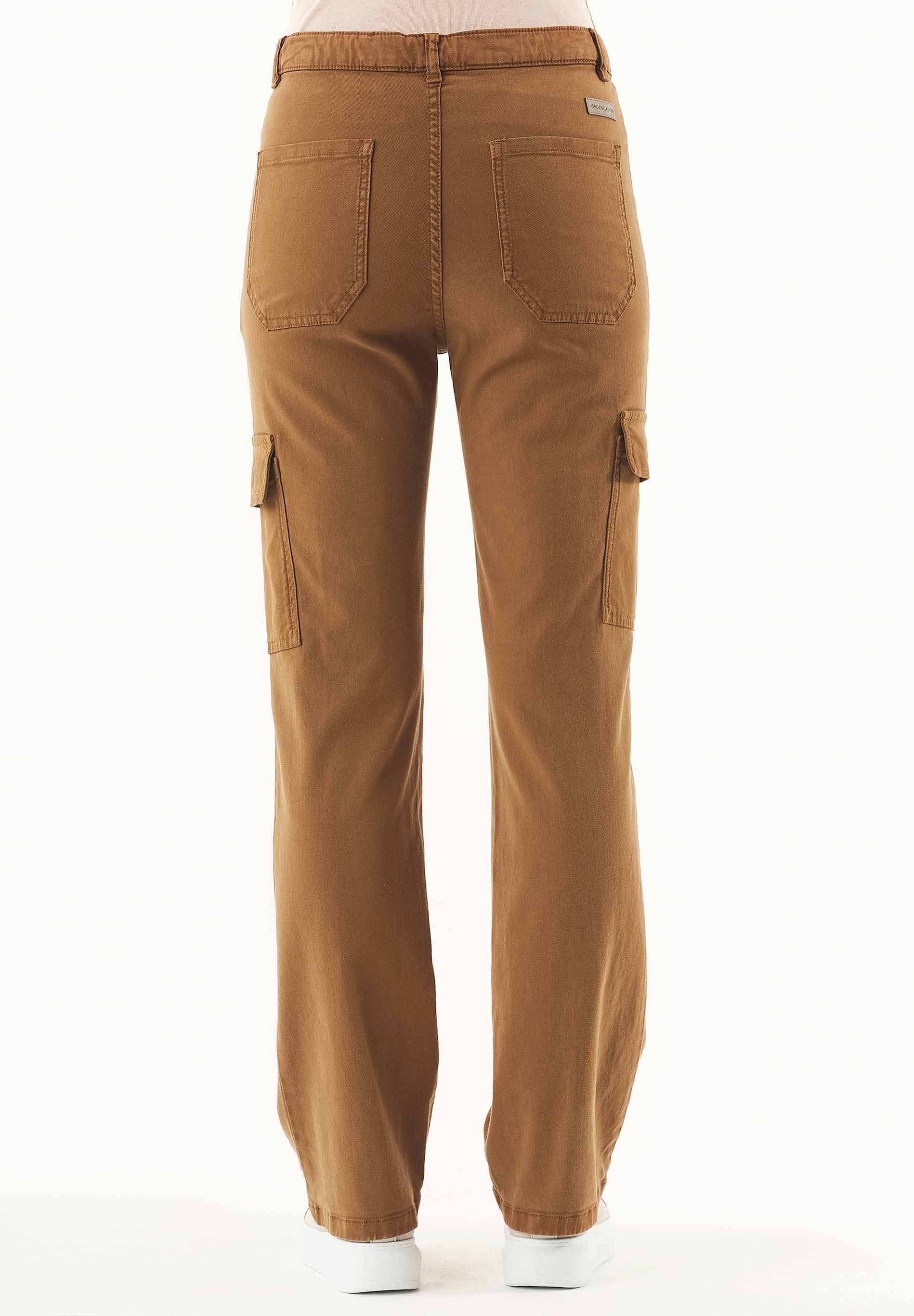 Cargo pants made from TENCEL™ Lyocell and organic cotton in brown - Ecomarket.com