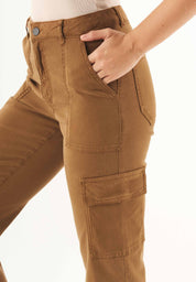 Cargo pants made from TENCEL™ Lyocell and organic cotton in brown - Ecomarket.com
