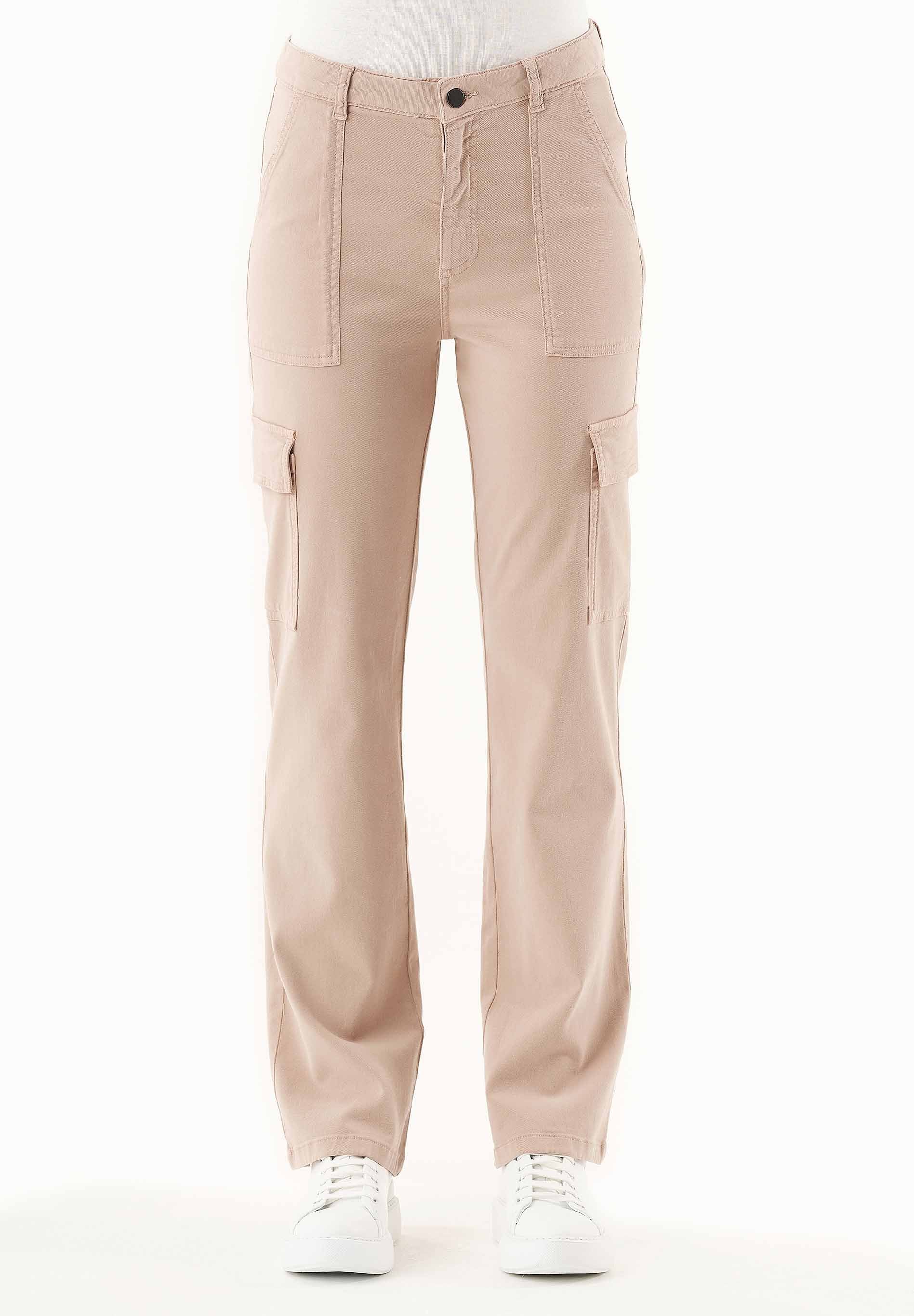 Cargo pants made from TENCEL™ Lyocell and organic cotton in beige - Ecomarket.com