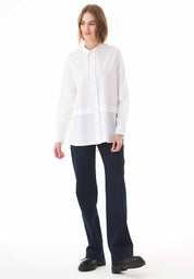 Oversized Shirt Blouse in Organic Cotton Poplin in white - Ecomarket.com