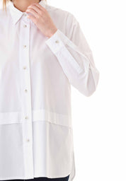 Oversized Shirt Blouse in Organic Cotton Poplin in white - Ecomarket.com