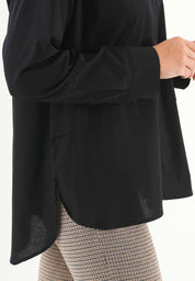 Oversized Shirt Blouse in Organic Cotton Poplin in black - Ecomarket.com