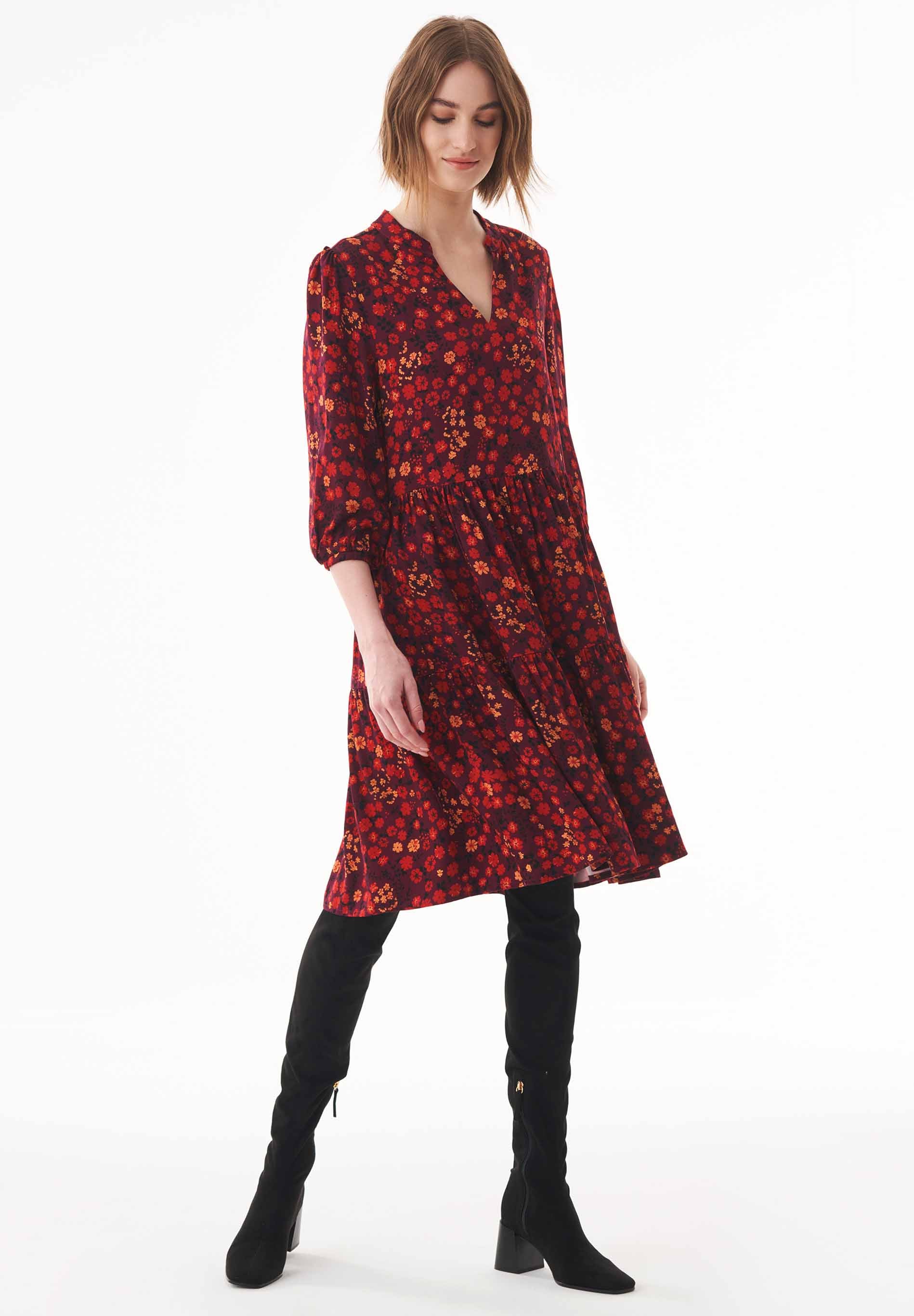 Printed Dress in 100% LENZING™ ECOVERO™ Viscose - Ecomarket.com