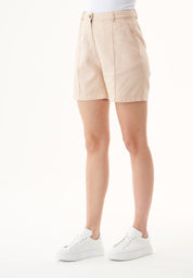 TENCEL™ Lyocell & Organic Cotton Gabardine Shorts in beige - Ecomarket.com