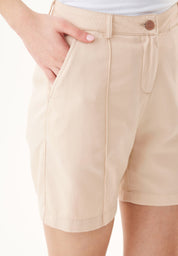 TENCEL™ Lyocell & Organic Cotton Gabardine Shorts in beige - Ecomarket.com