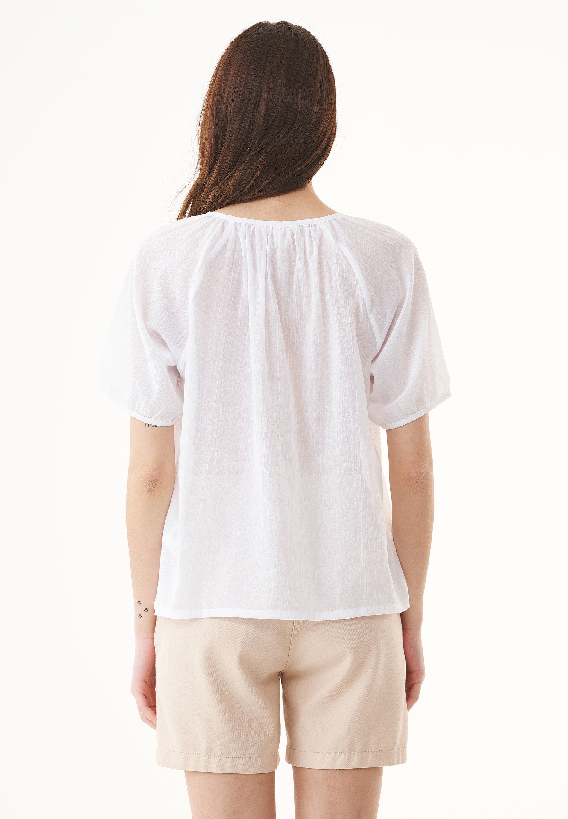 Organic Cotton Voile Blouse in white - Ecomarket.com
