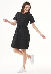 Slub Jersey Dress in 100% Organic Cotton in black - Ecomarket.com