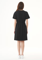 Slub Jersey Dress in 100% Organic Cotton in black - Ecomarket.com