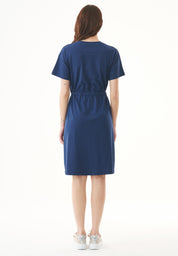 Slub Jersey Dress in 100% Organic Cotton in navy - Ecomarket.com
