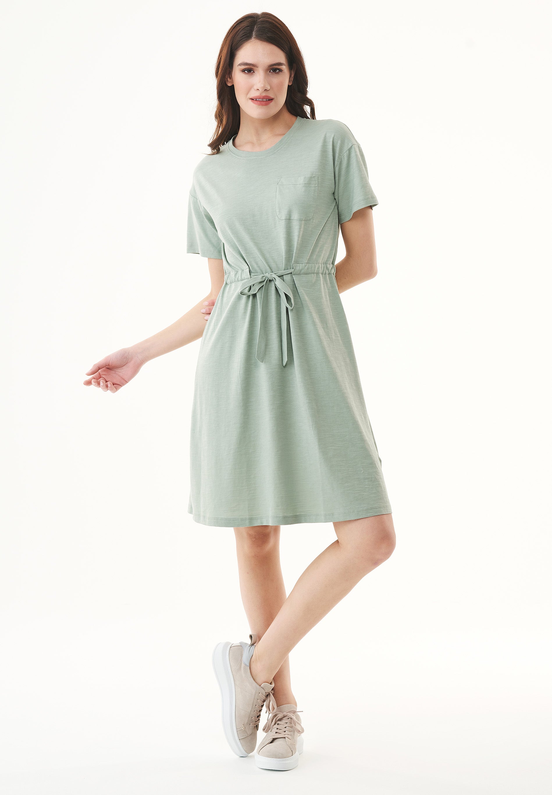 organic cotton jersey dress Organic Belted Cotton Shirt Dress