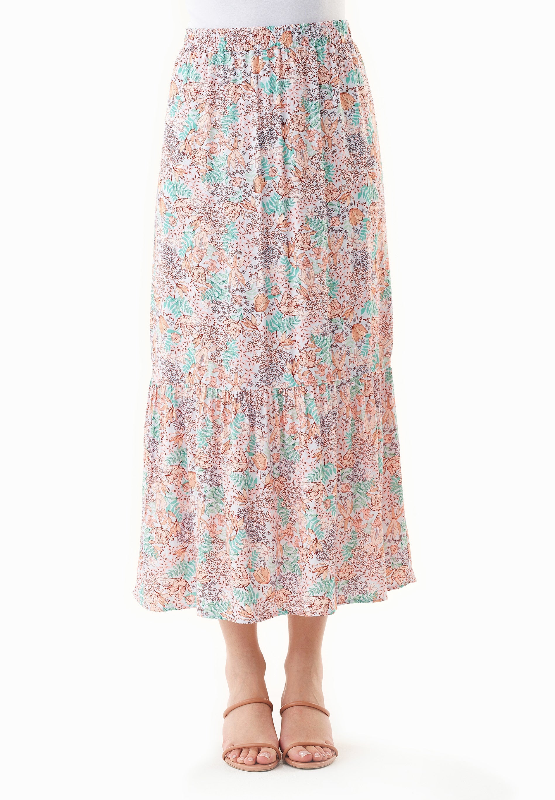 Floral Maxi Skirt in LENZING™ ECOVERO™ Viscose - Ecomarket.com