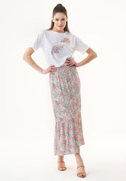 Floral Maxi Skirt in LENZING™ ECOVERO™ Viscose - Ecomarket.com