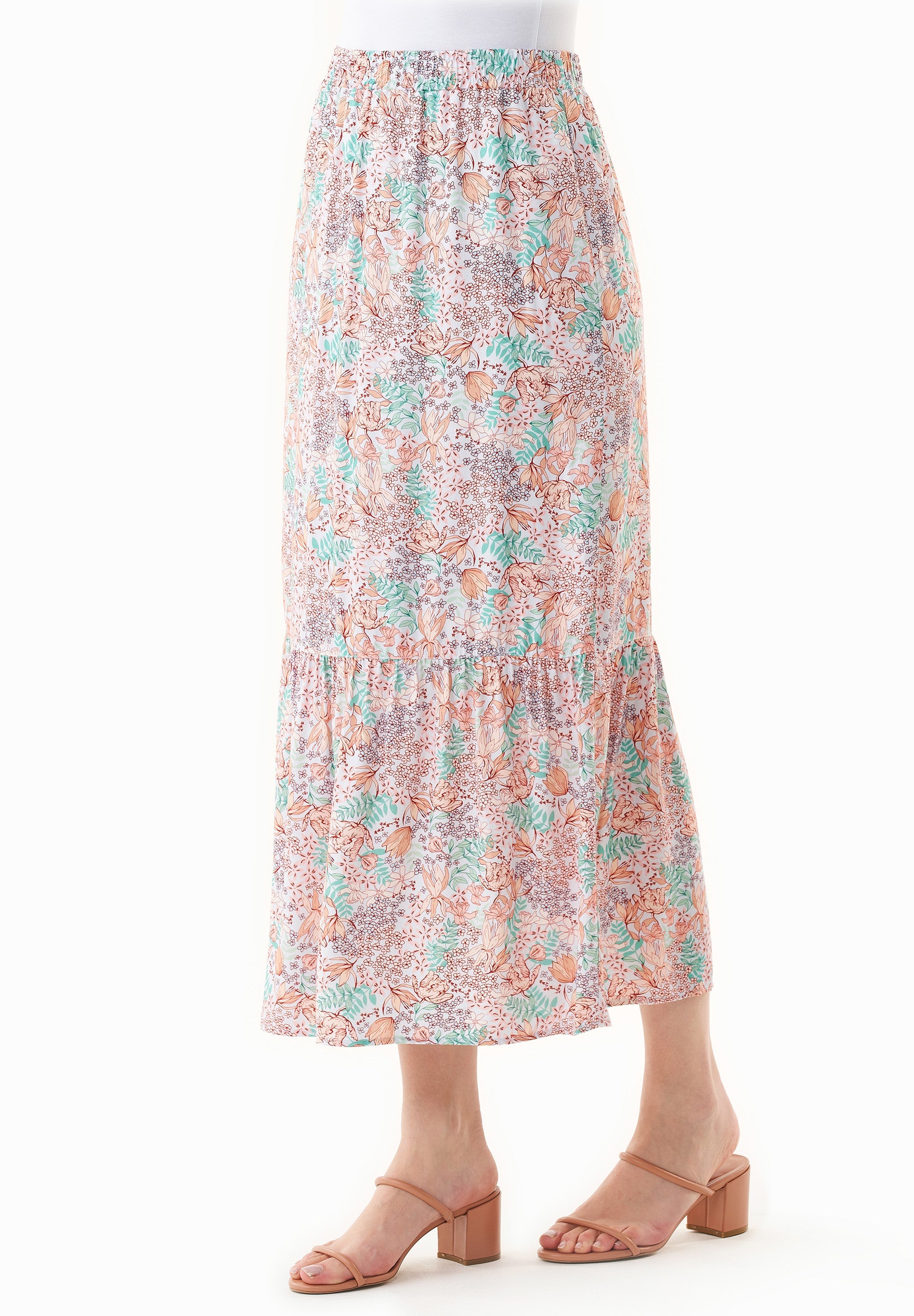 Floral Maxi Skirt in LENZING™ ECOVERO™ Viscose - Ecomarket.com