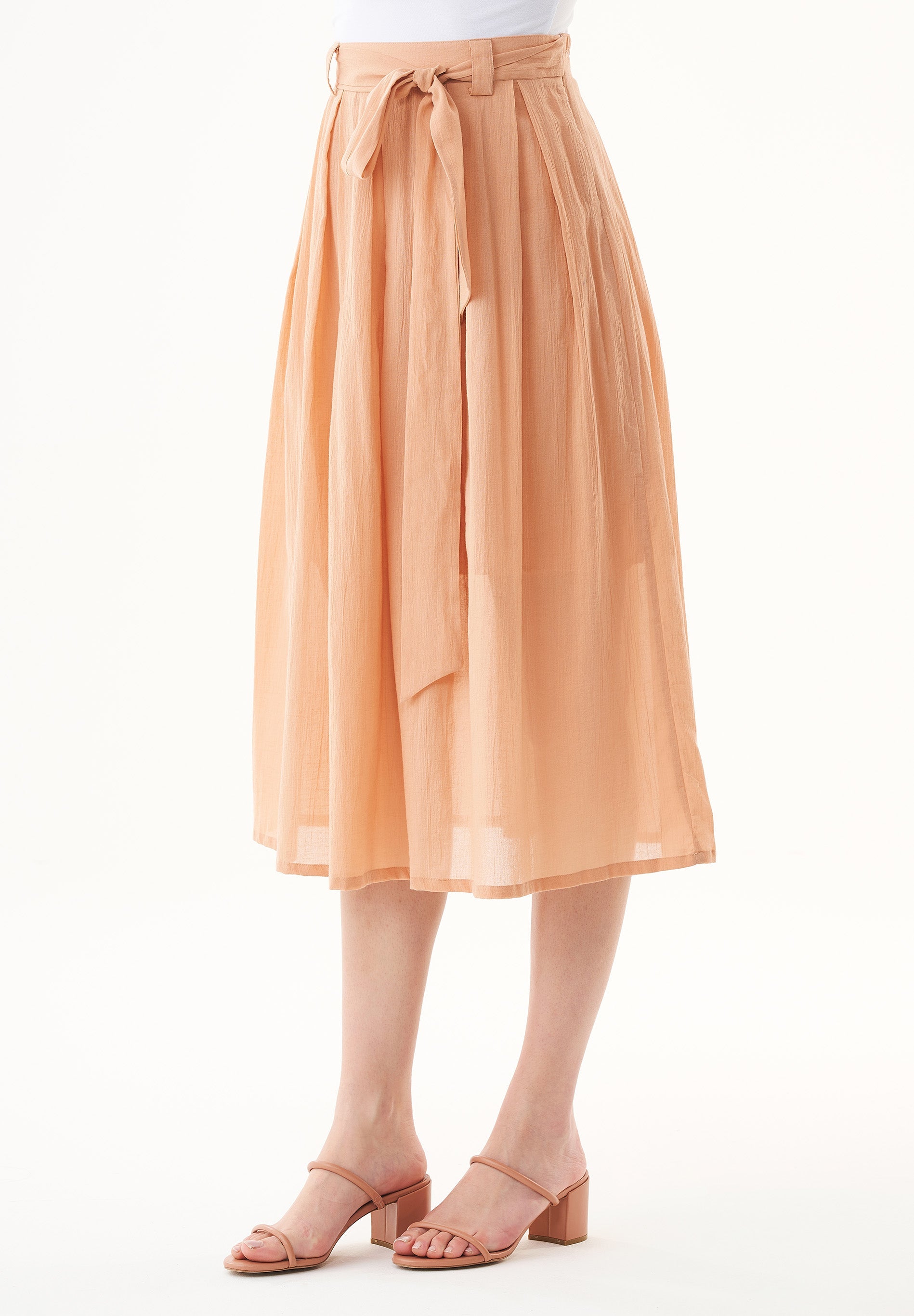 Organic Cotton Voile Skirt in peach - Ecomarket.com