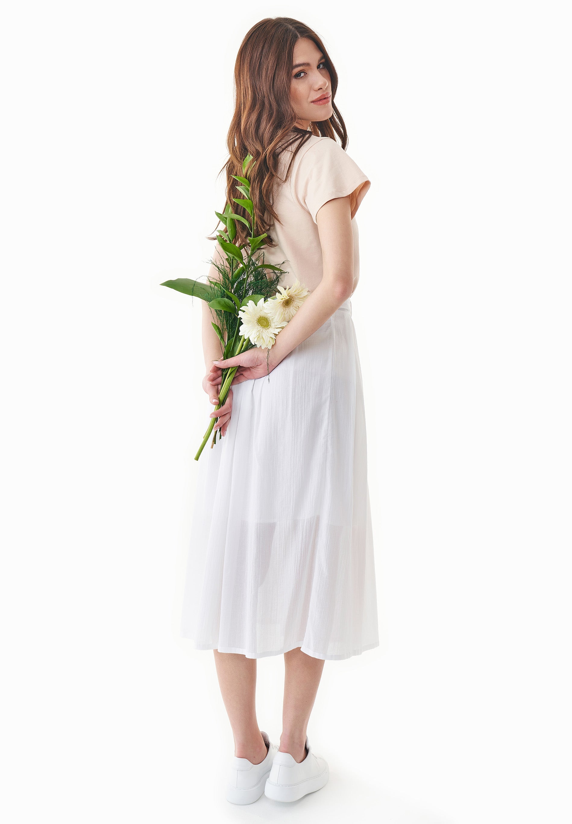 Organic Cotton Voile Skirt in white - Ecomarket.com