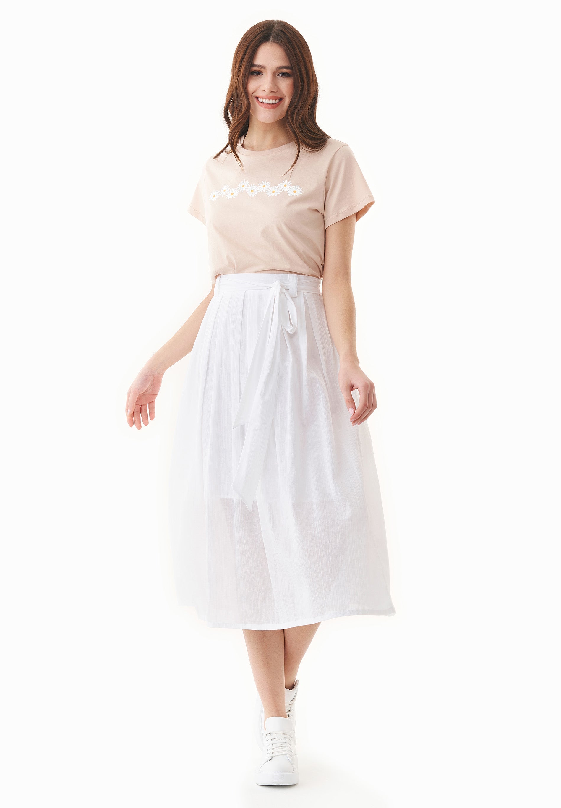 Organic Cotton Voile Skirt in white - Ecomarket.com