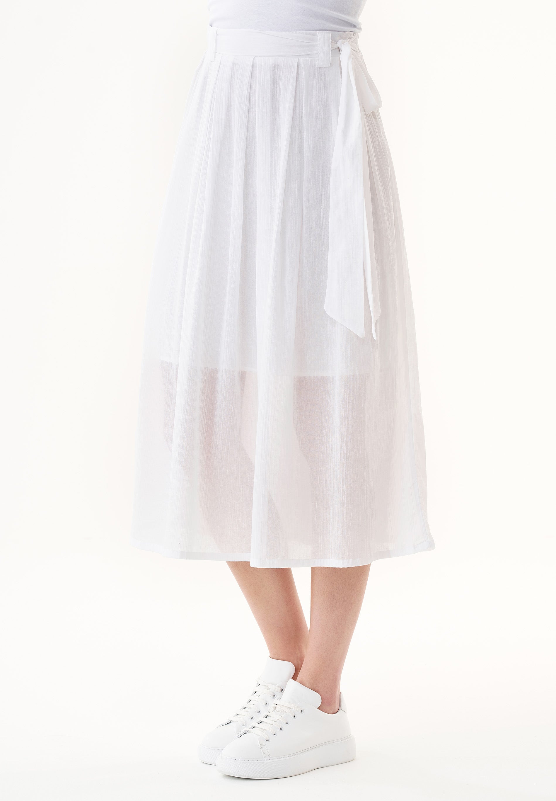 Organic Cotton Voile Skirt in white - Ecomarket.com