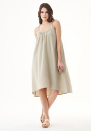Spaghetti Strap Maxi Dress in Organic Cotton sage green - Ecomarket.com