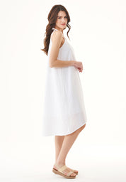 Spaghetti Strap Maxi Dress in Organic Cotton white - Ecomarket.com