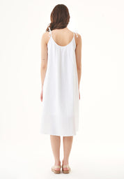 Spaghetti Strap Maxi Dress in Organic Cotton white - Ecomarket.com