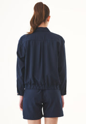 Shirt Jacket in TENCEL™ Lyocell & Organic Cotton Gabardine in navy - Ecomarket.com