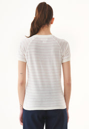 Fine-Knit Striped T-Shirt in Organic Cotton soft pink - Ecomarket.com
