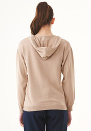 Fine-Knit Hoodie in 100% Organic Cotton in beige - Ecomarket.com