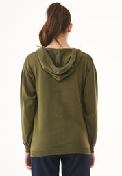 Fine-Knit Hoodie in 100% Organic Cotton in green - Ecomarket.com
